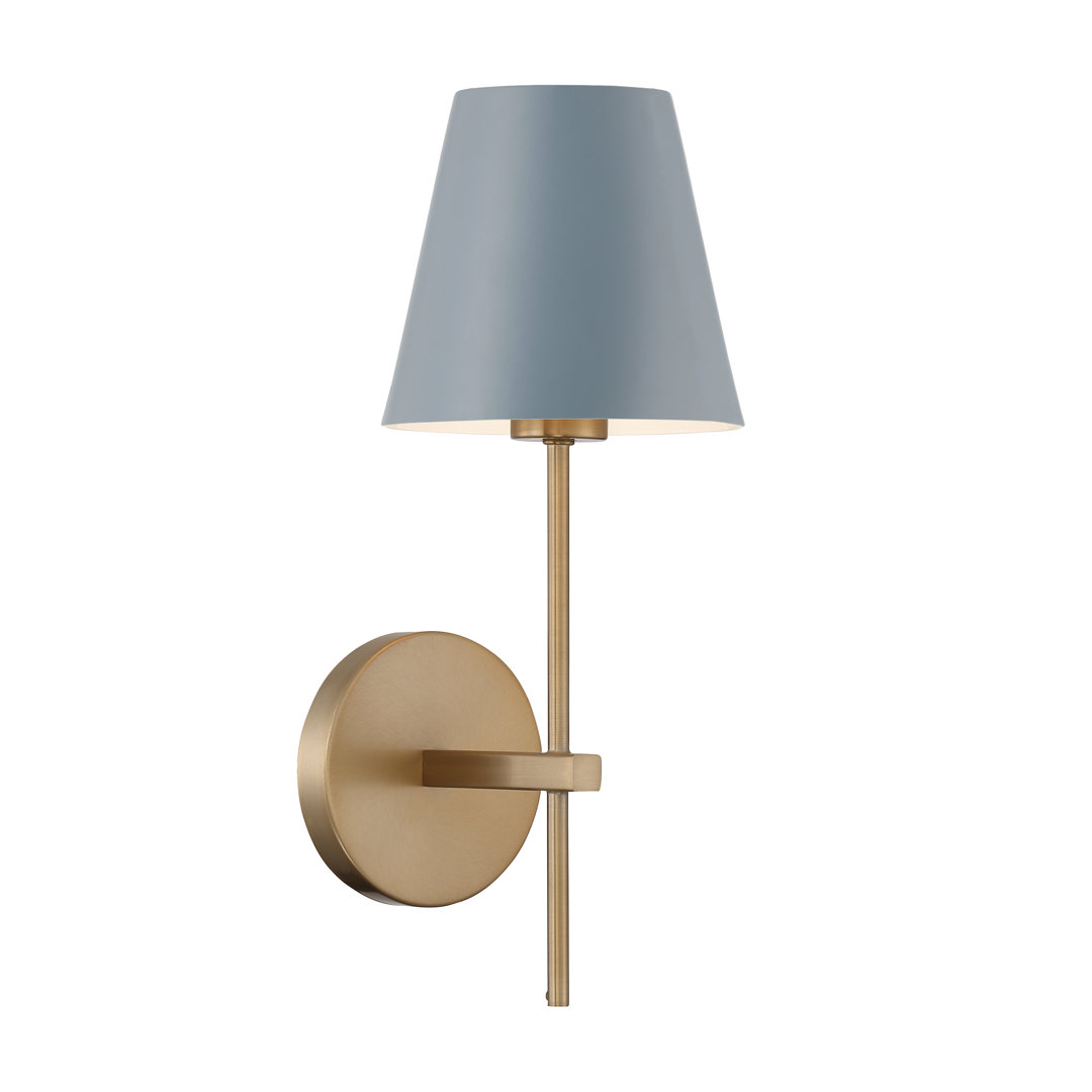 Kinston 1 Light Vibrant Gold + Blue Sconce